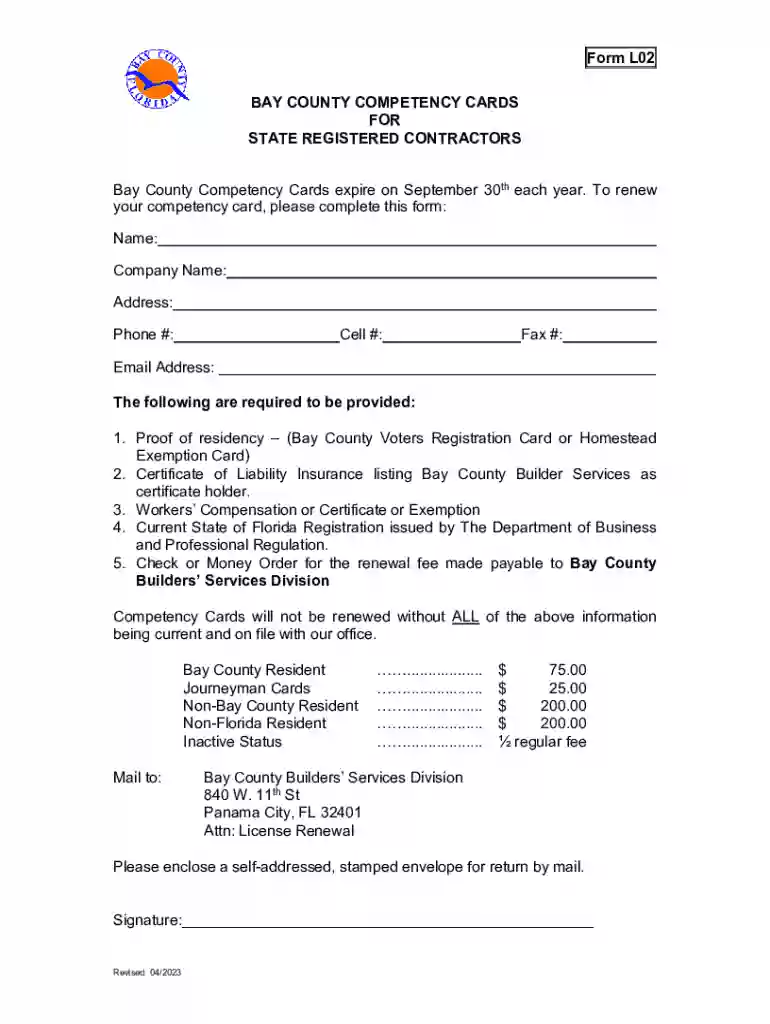 competency cards form Preview on Page 1