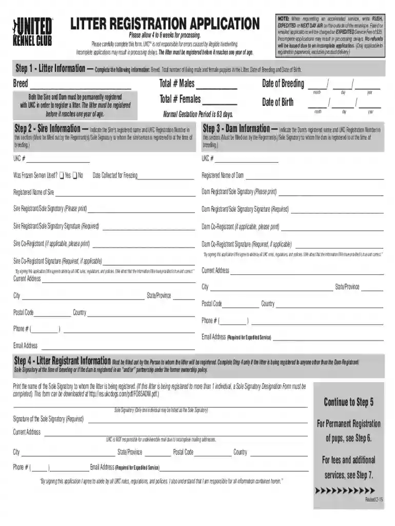 APPLICATION FOR CUR SINGLE REGISTRATION Sole Preview on Page 1