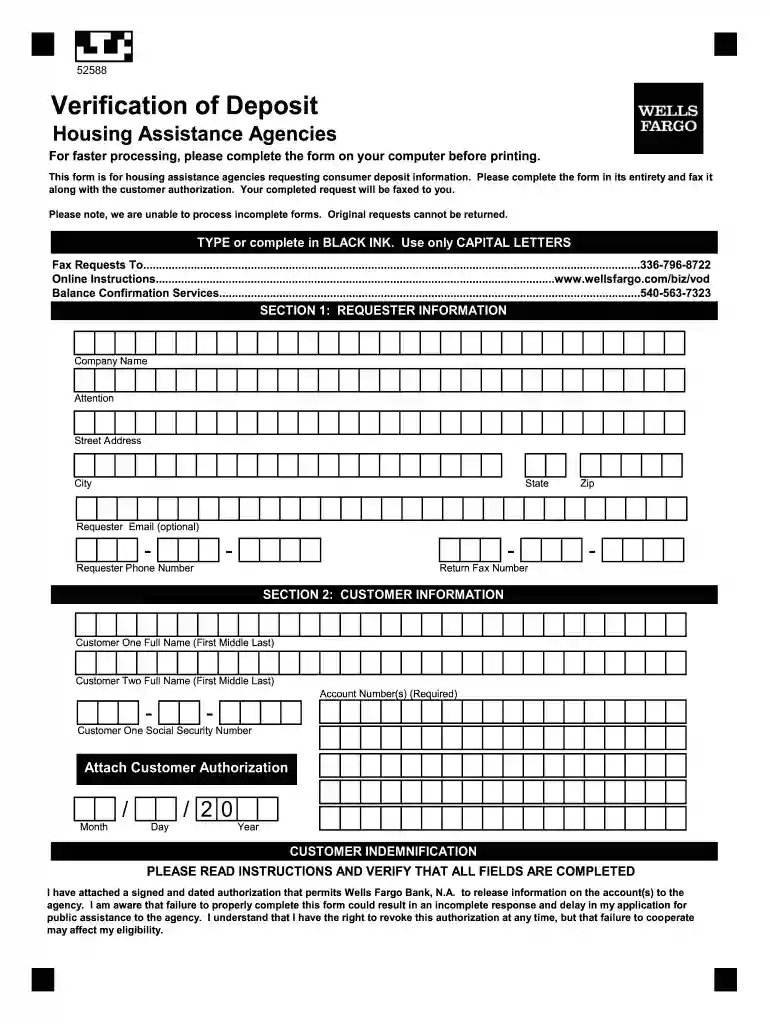 proof of funds letter wells fargo Preview on Page 1