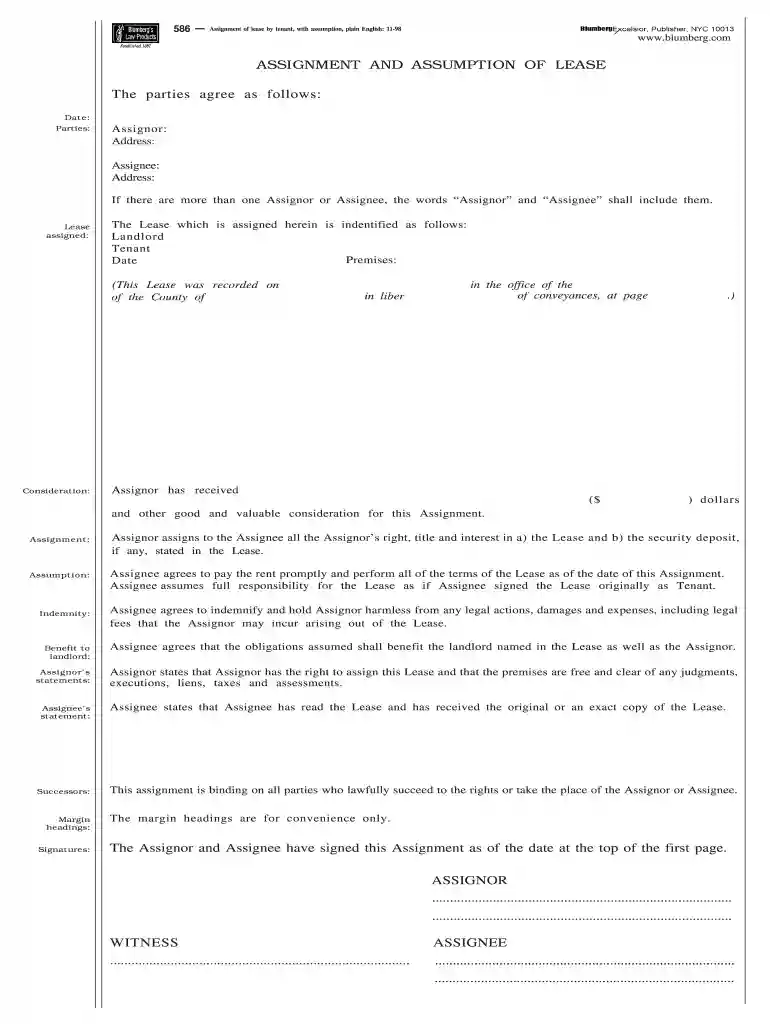 transfer of lease to new owner form Preview on Page 1