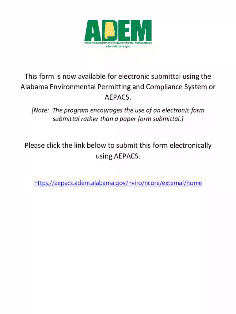 Note - Alabama Department of Environmental Management Preview on Page 1