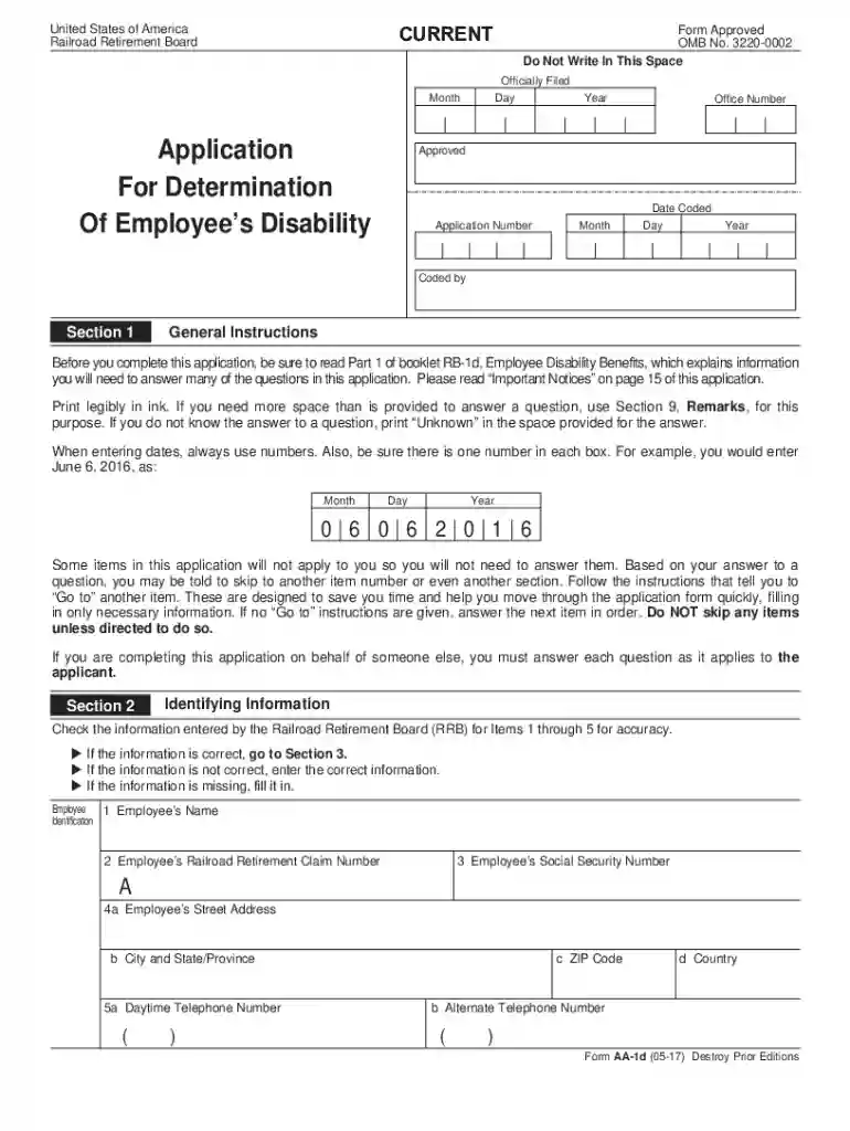 aa 1d form Preview on Page 1