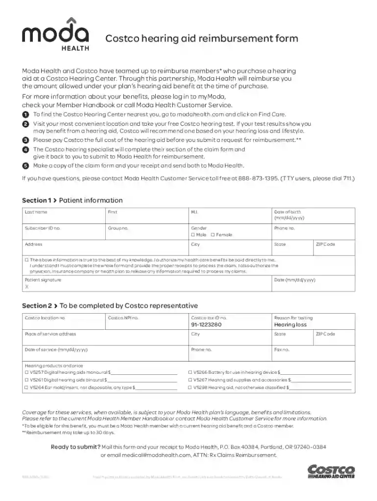 Moda Reimbursement Form - Fill Online, Printable, Fillable, Preview on Page 1