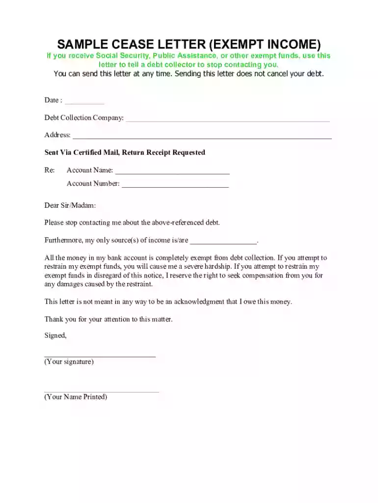 Sample letter to debt collector Preview on Page 1
