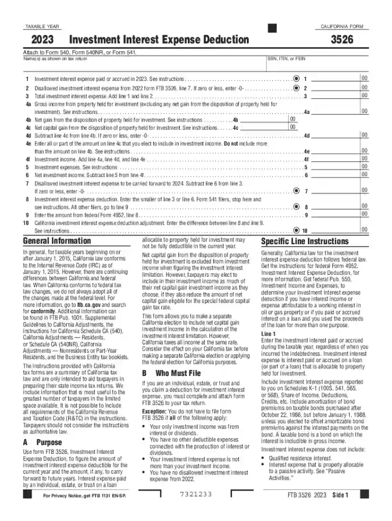 2020-2024 Form CA FTB 540NR Long Fill Online, Printable Preview on Page 1