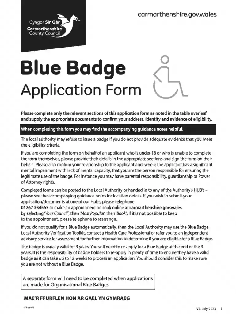 blue badge county council Preview on Page 1
