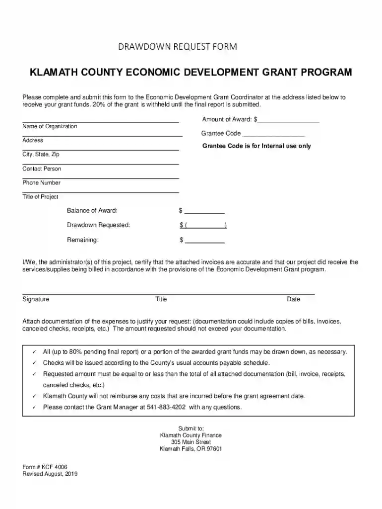drawdown request template Preview on Page 1