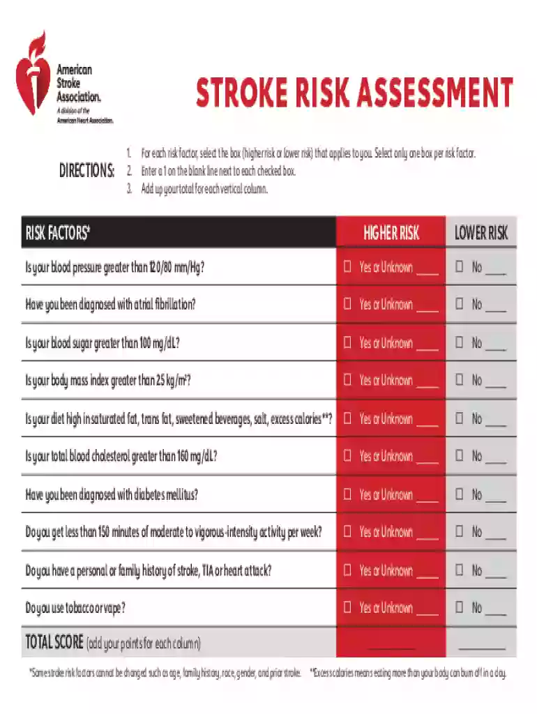 stroke risk assessment Preview on Page 1