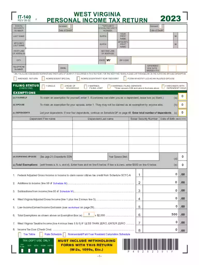 Tax Credit Recap Schedule - West Virginia Tax Division Preview on Page 1