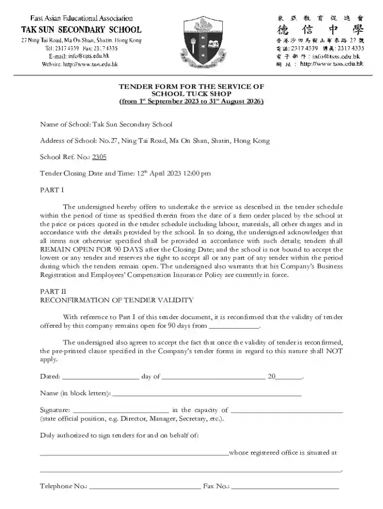 school tuck shop proposal sample Preview on Page 1