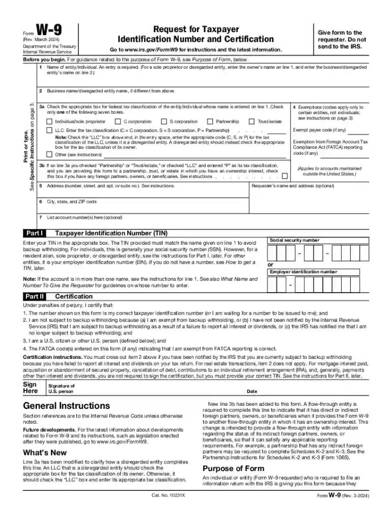 w9 form Preview on Page 1