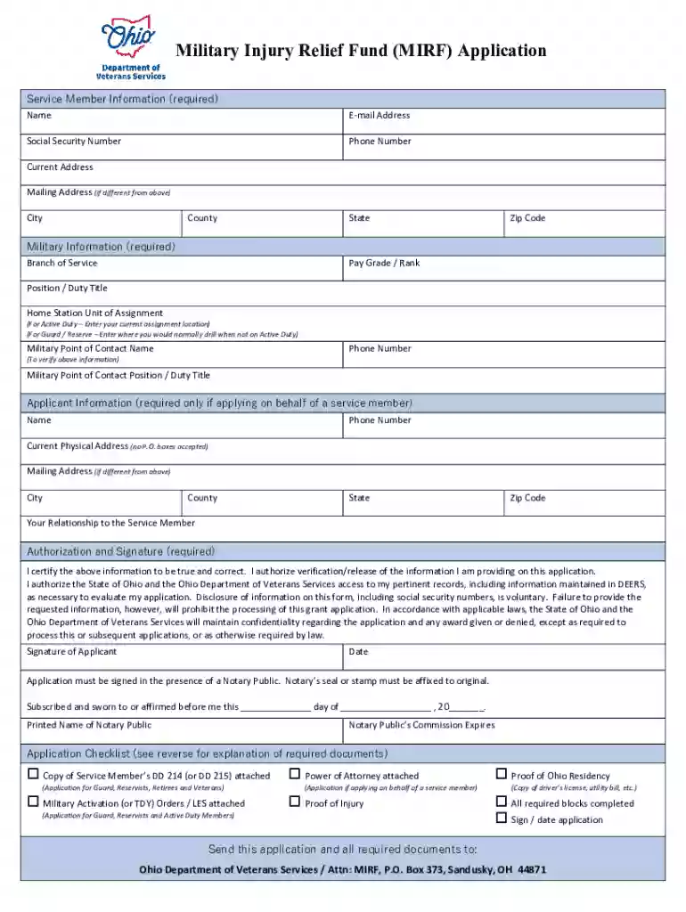 ohio military injury relief fund Preview on Page 1