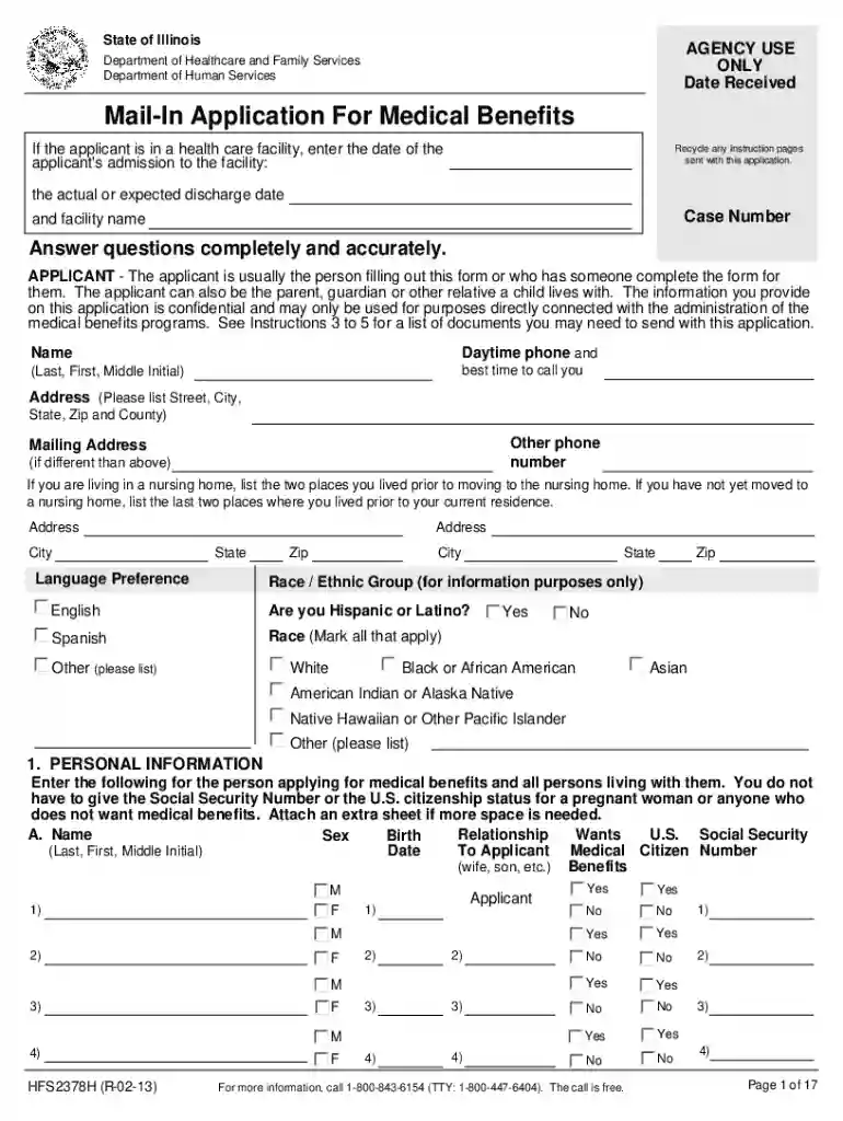 hfs 2378vr form Preview on Page 1