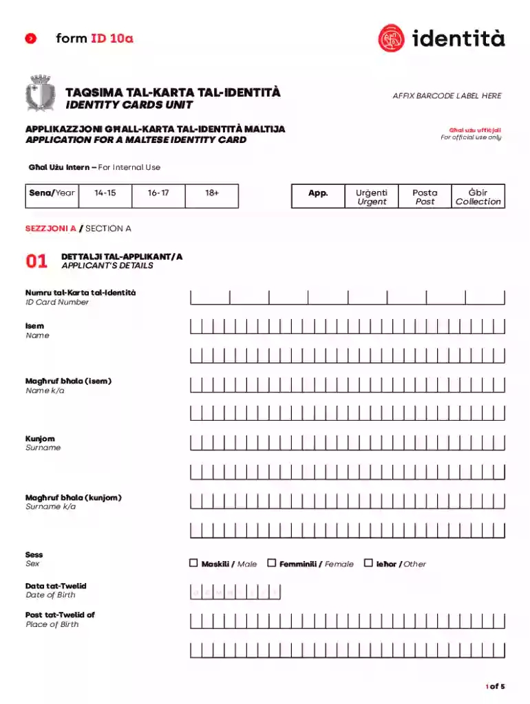 form id 10a Preview on Page 1