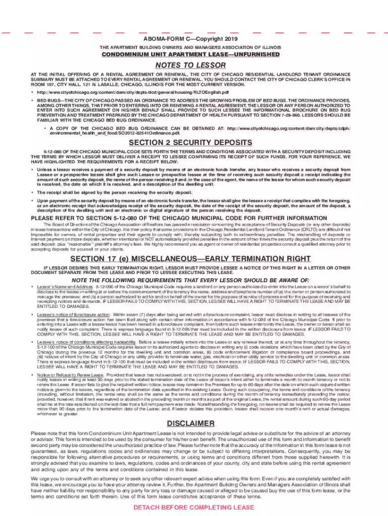 aboma-form-c-condominium-unit-apt-lease-unfurnished-copyright Preview on Page 1