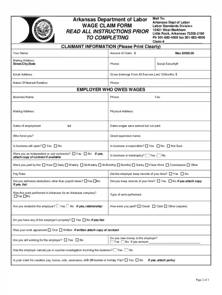 arkansas labor board complaint Preview on Page 1