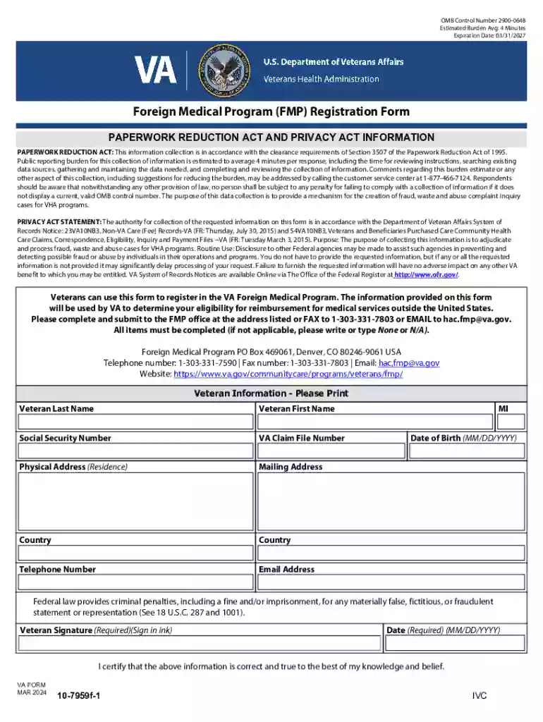foreign medical program (fmp) registration form Preview on Page 1