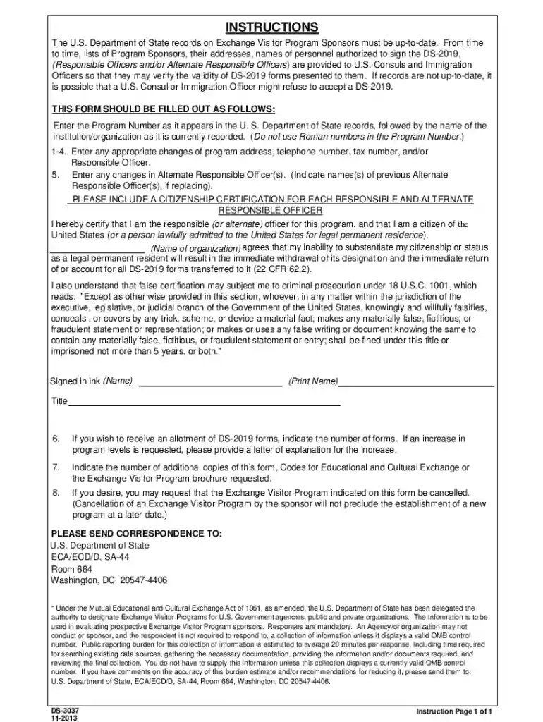 ds 3037 form Preview on Page 1