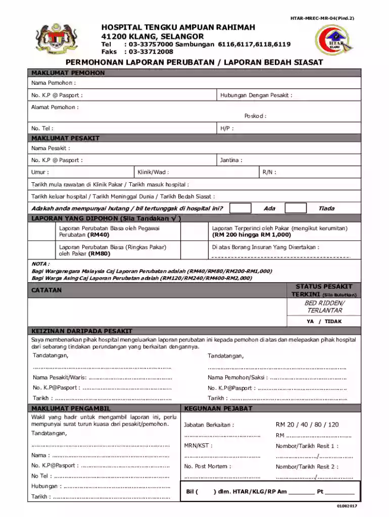 jabatan rekod perubatan htar Preview on Page 1