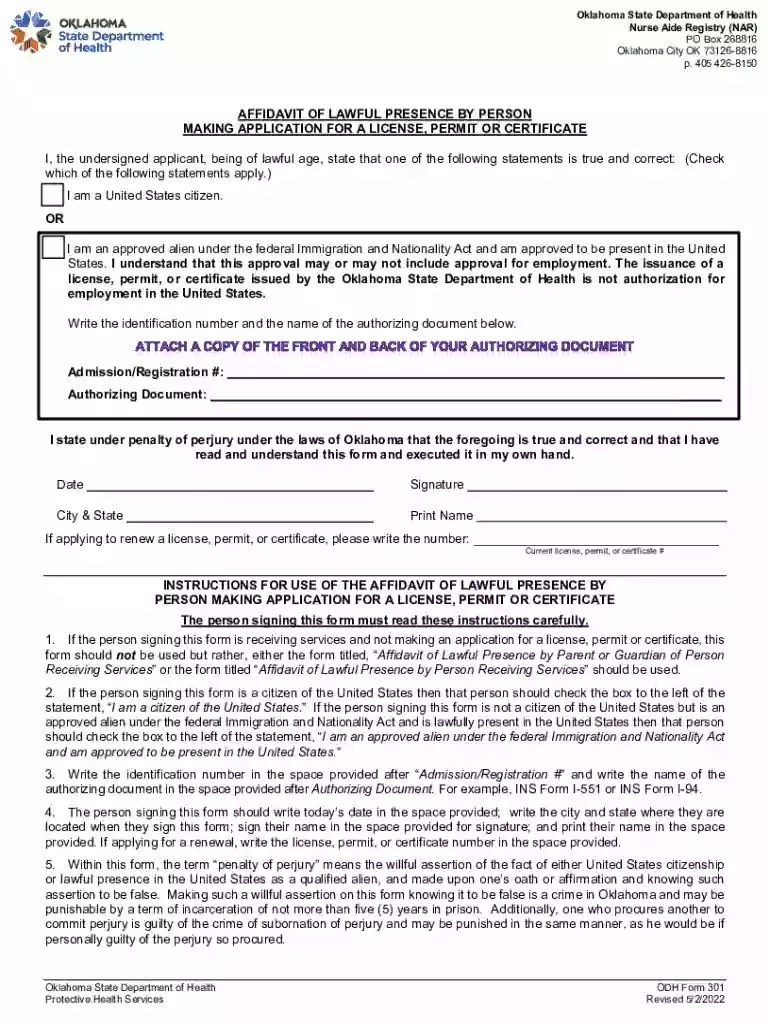 blank proof of residency form oklahoma Preview on Page 1
