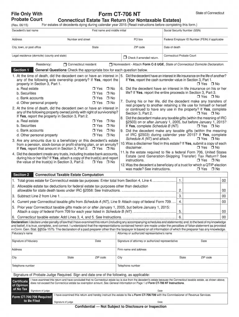 ct 706 nt form 2015 Preview on Page 1