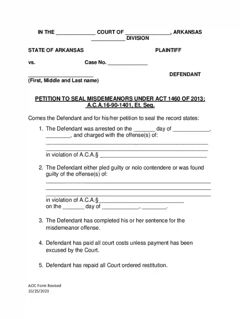 Criminal History - Arkansas Department of Public Safety Preview on Page 1