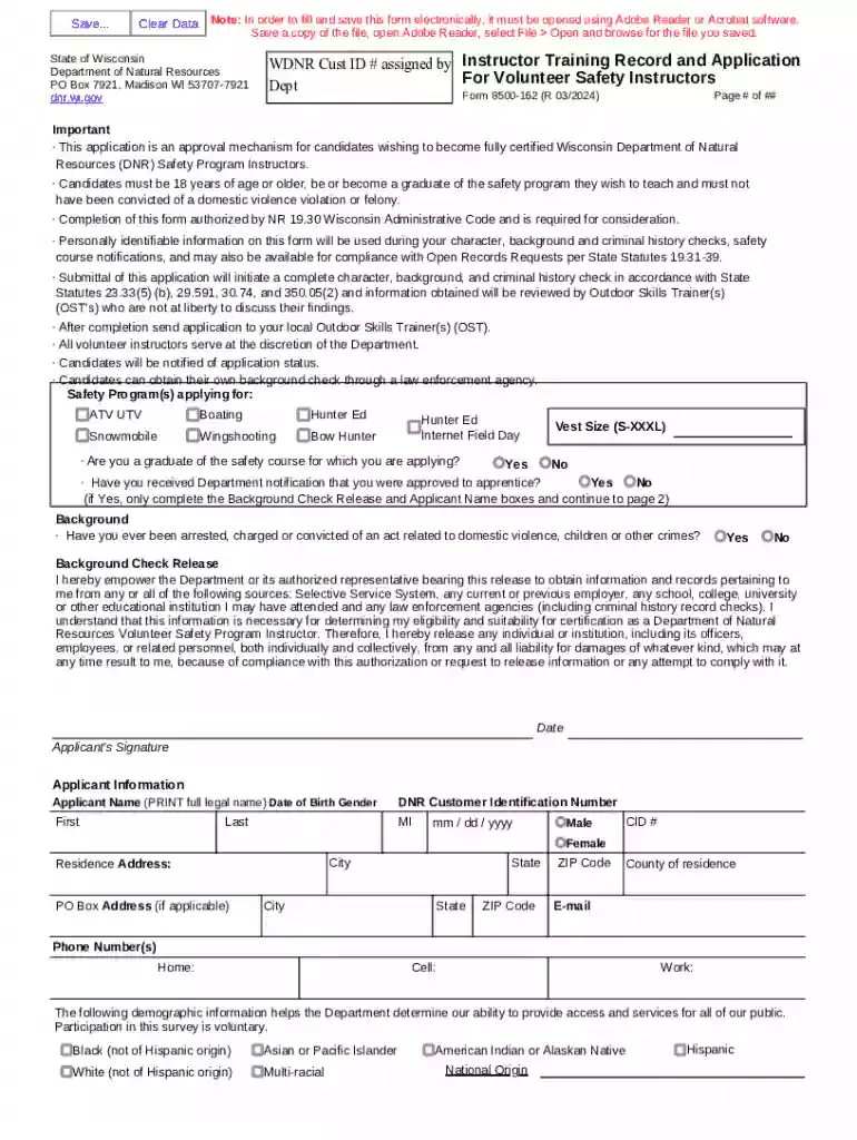 Form 8500-162 - 8500-162 Preview on Page 1