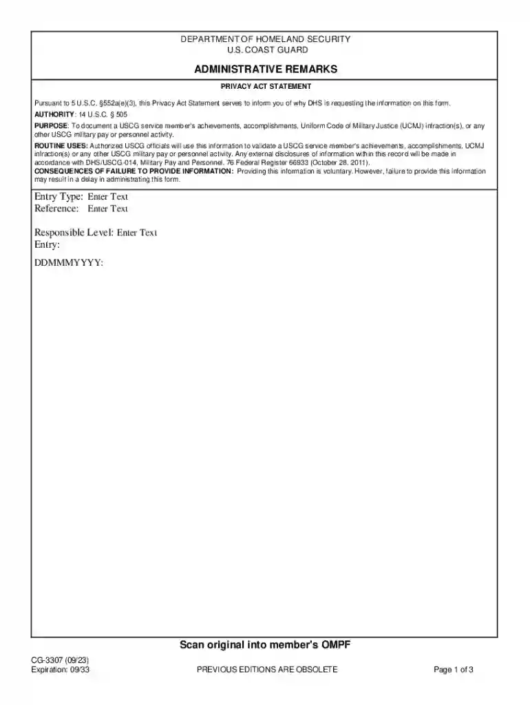 cg 3307 form Preview on Page 1
