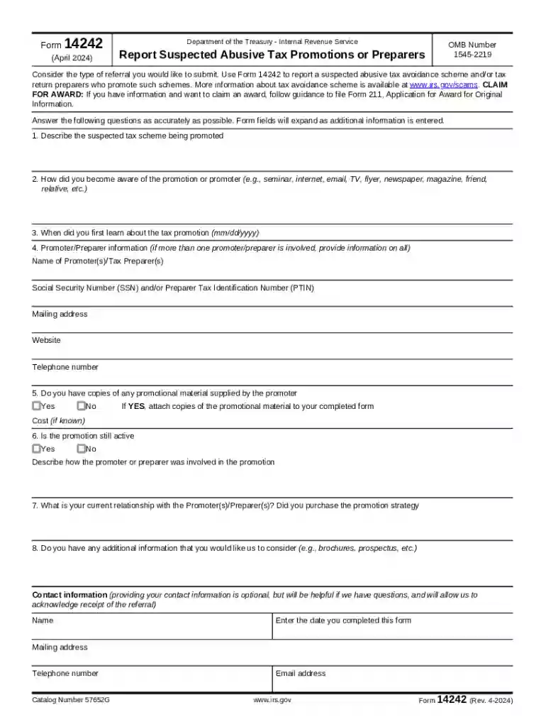 form 14242 Preview on Page 1