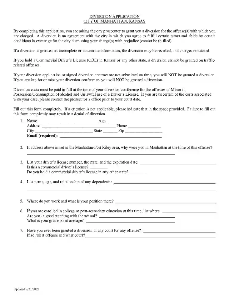 city application diversion Preview on Page 1