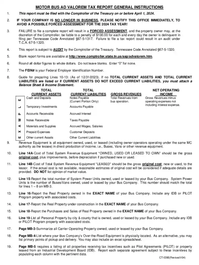 MOTOR CARRIER AD VALOREM TAX REPORT GENERAL Preview on Page 1