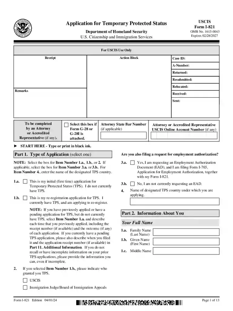 form i 821 Preview on Page 1
