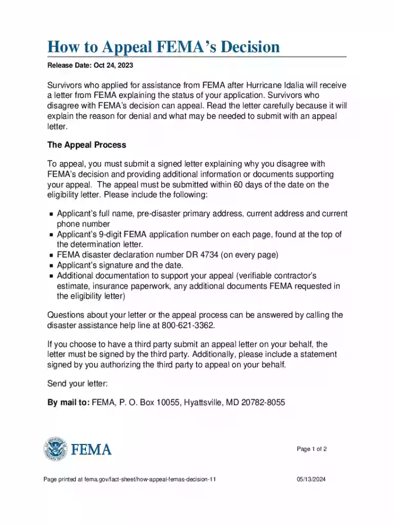 fema decision Preview on Page 1