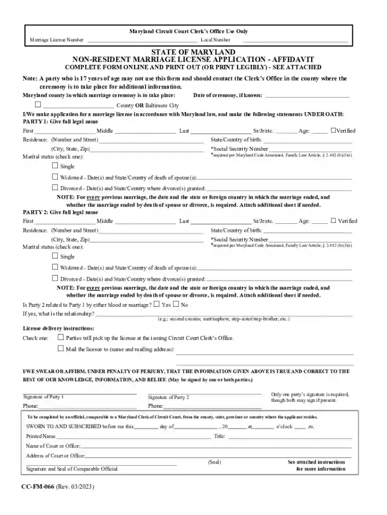 Marriage LicensePrince George's County Judicial, MD Preview on Page 1