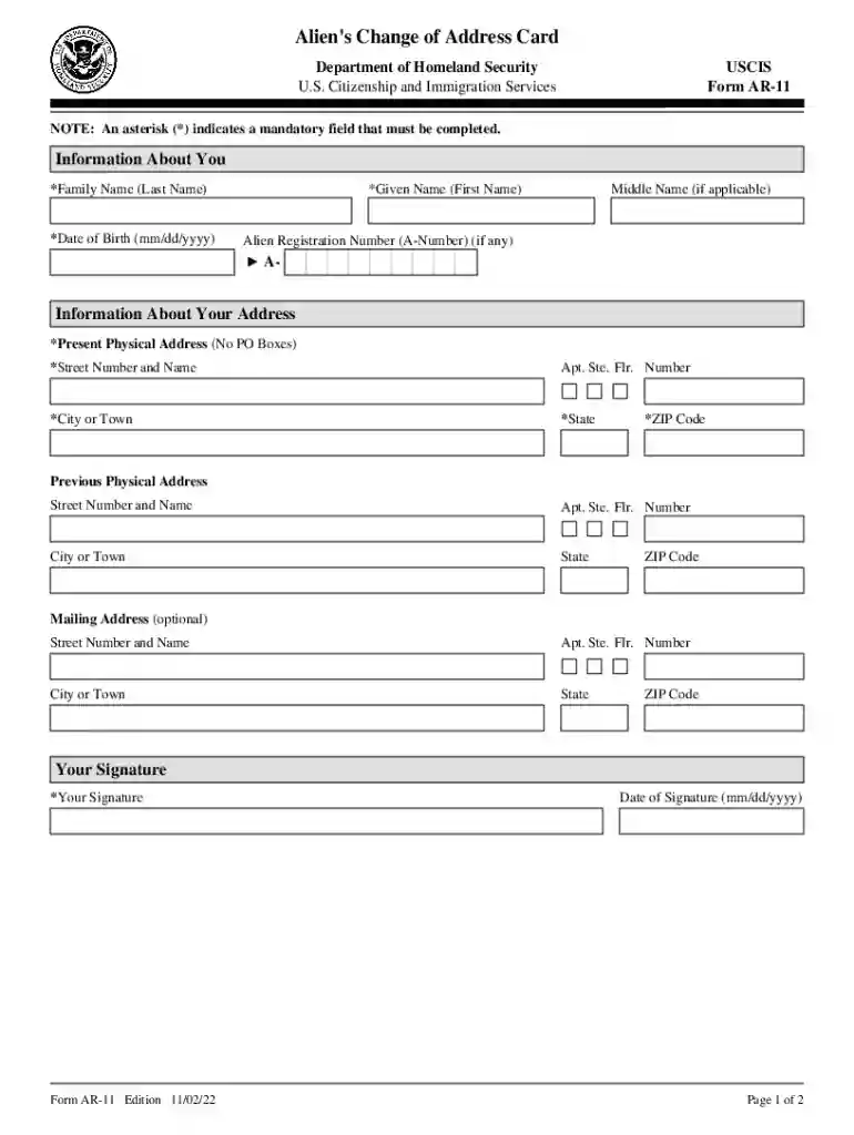 uscis gov address change Preview on Page 1