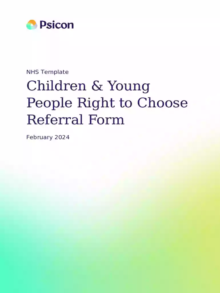 Children and Young People Right to Choose Referral Form Preview on Page 1