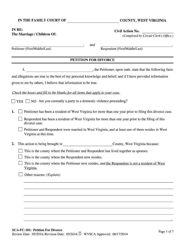 wv form 101 Preview on Page 1