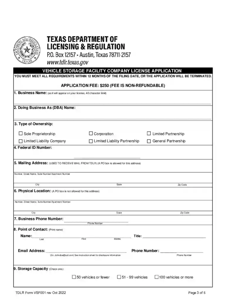 Vehicle Storage Question Preview on Page 1