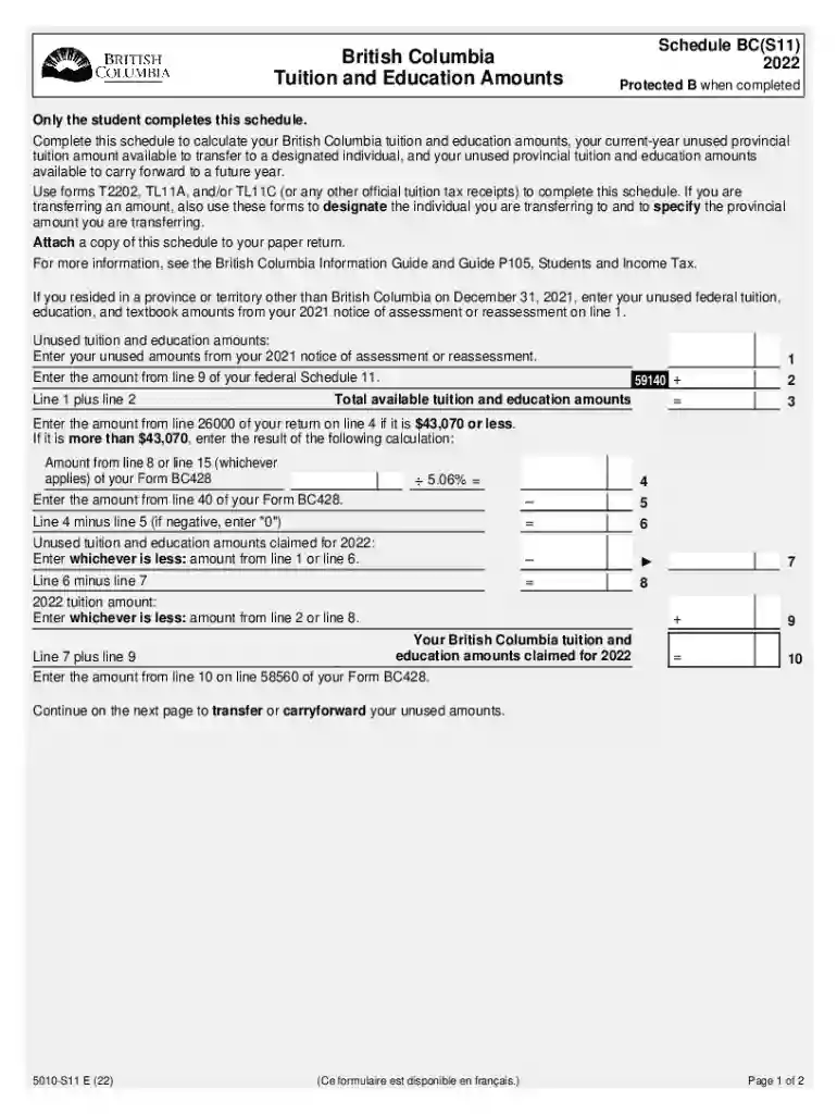 I live in BC My son had a tuition $3000 Both in his Schedule Preview on Page 1