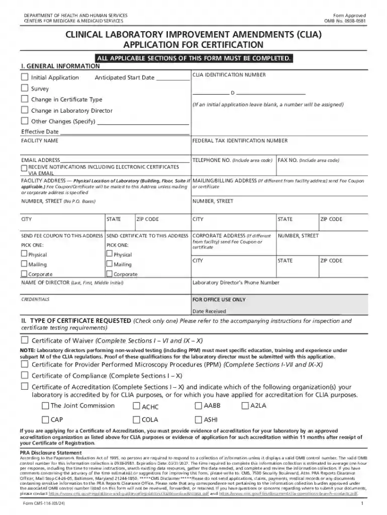 clia renewal online Preview on Page 1