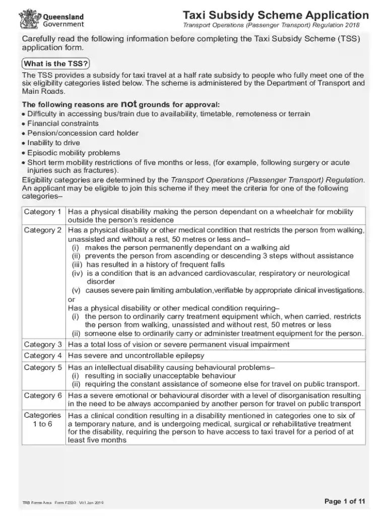 taxi subsidy application form Preview on Page 1