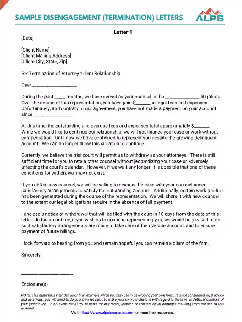 attorney termination letter pdf Preview on Page 1