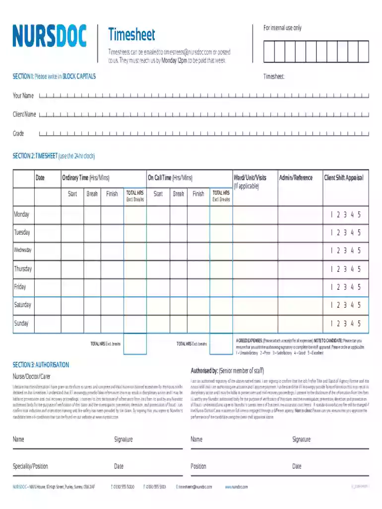 Time Sheets, productivity - Home Health Nursing Preview on Page 1