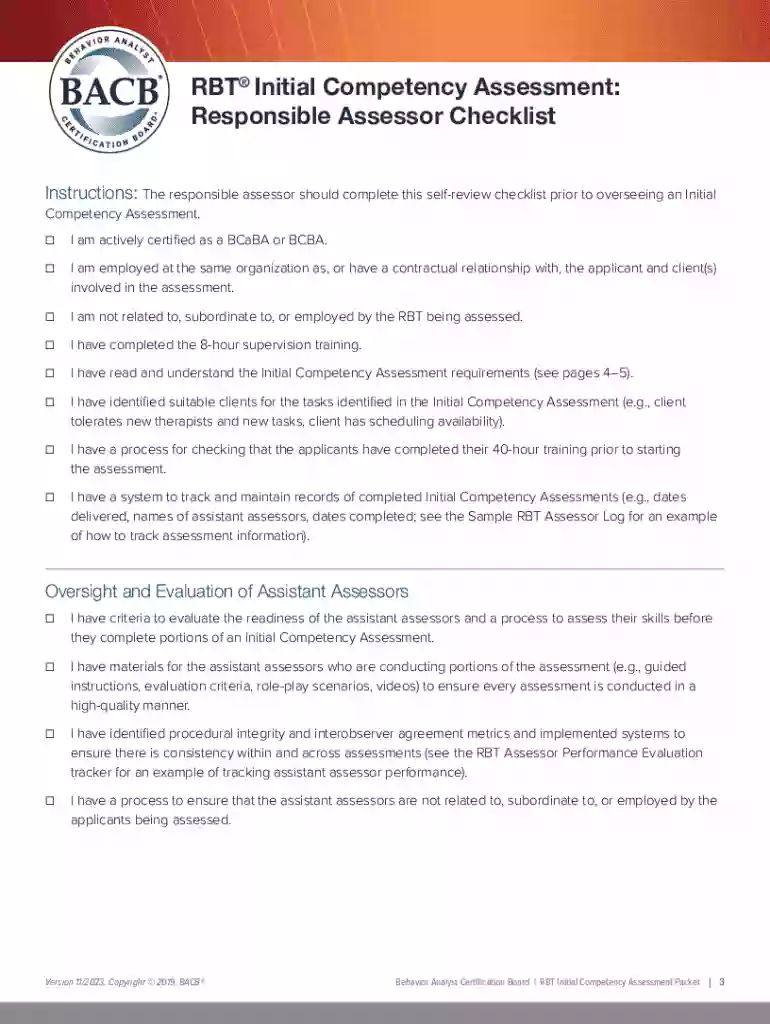 rbt competency assessment Preview on Page 1