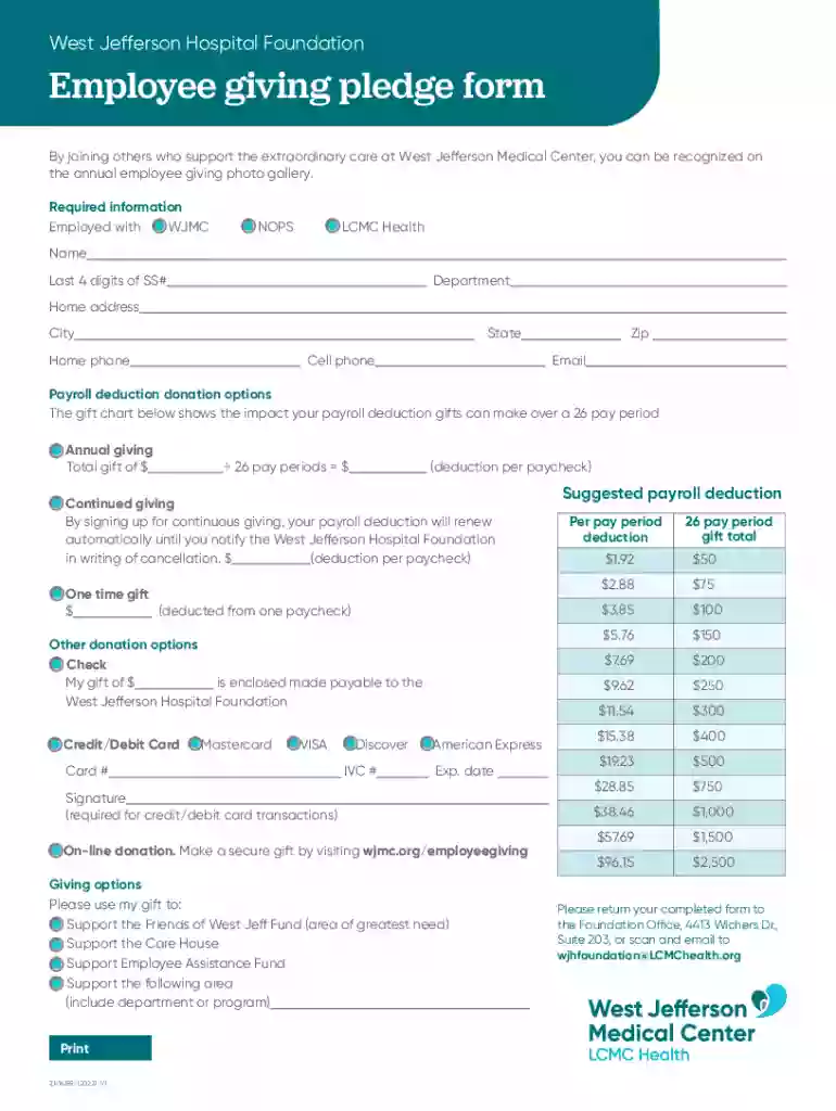 West Jefferson Hospital Foundation - Full Filing - News Apps Preview on Page 1