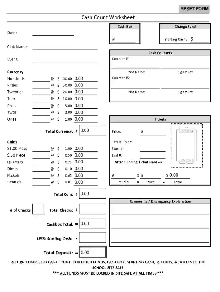 Starting Cash: Preview on Page 1