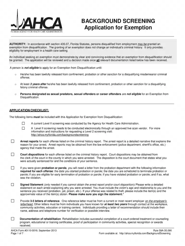 ahca background screening disqualifying offenses Preview on Page 1