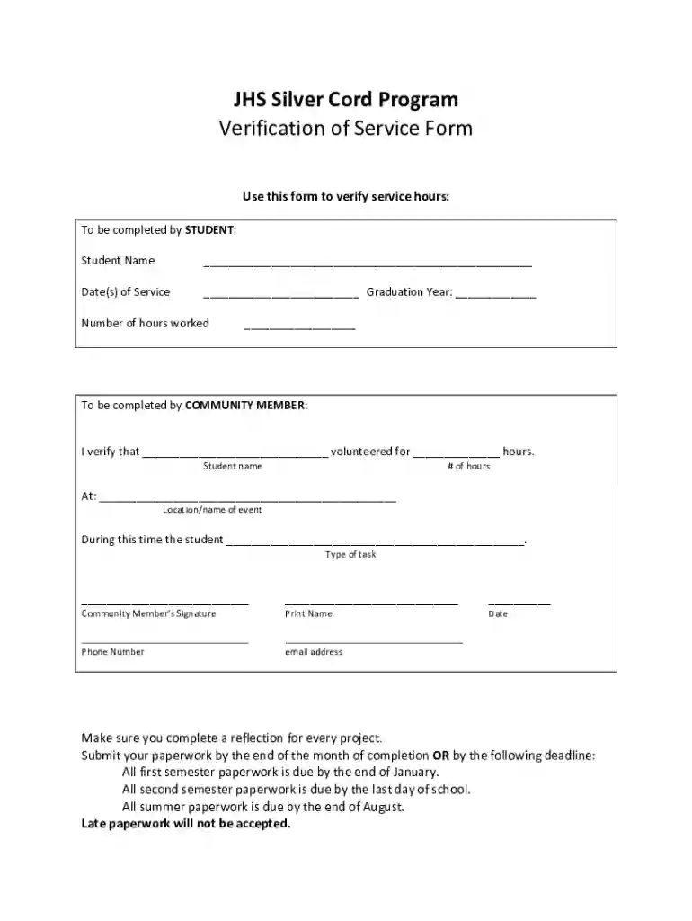 Silver Cord Forms Preview on Page 1