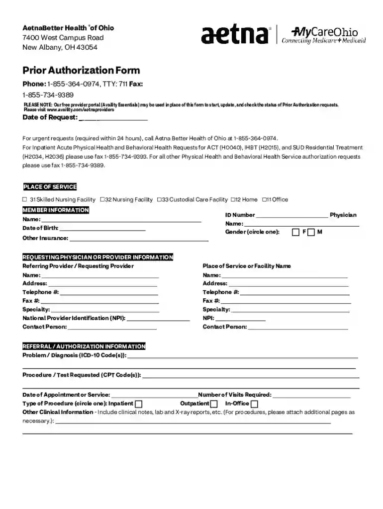 ohio health prior authorization Preview on Page 1