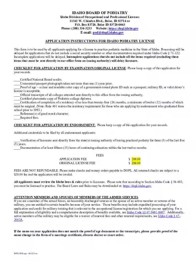 Board of PodiatryDivision of Occupational and Preview on Page 1